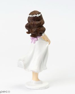 Figura pastel Comunión niña sujetando la falda 16cm