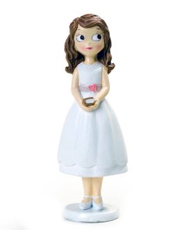 Figura niña Comunión con vestido corto 16,5cm