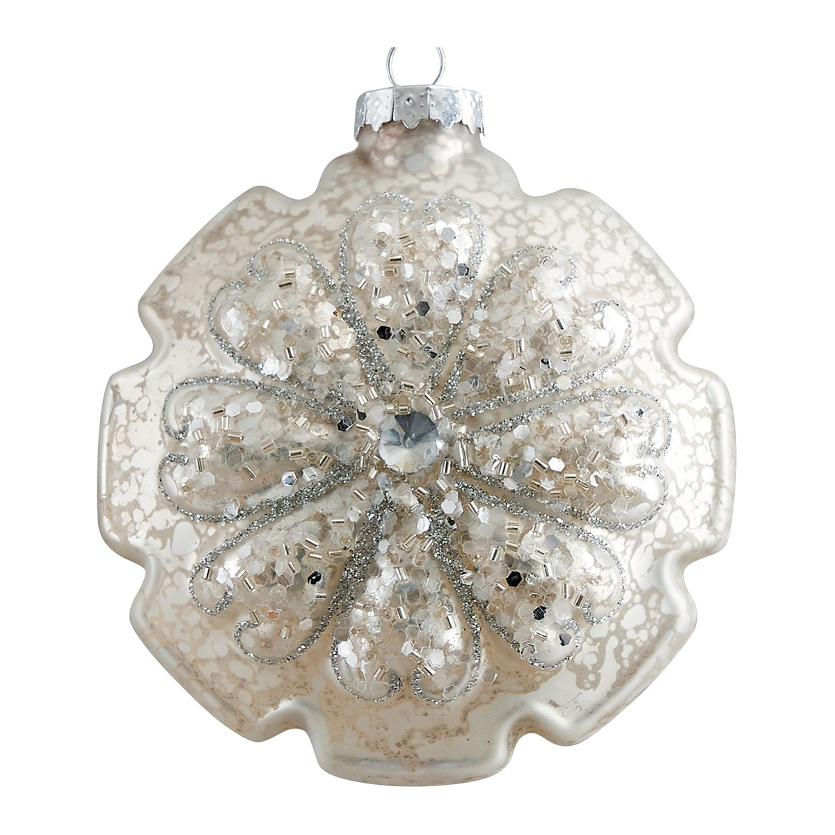 Adorno navideño flor cristal mercurizado – Modelo grande Navidad Mathilde M