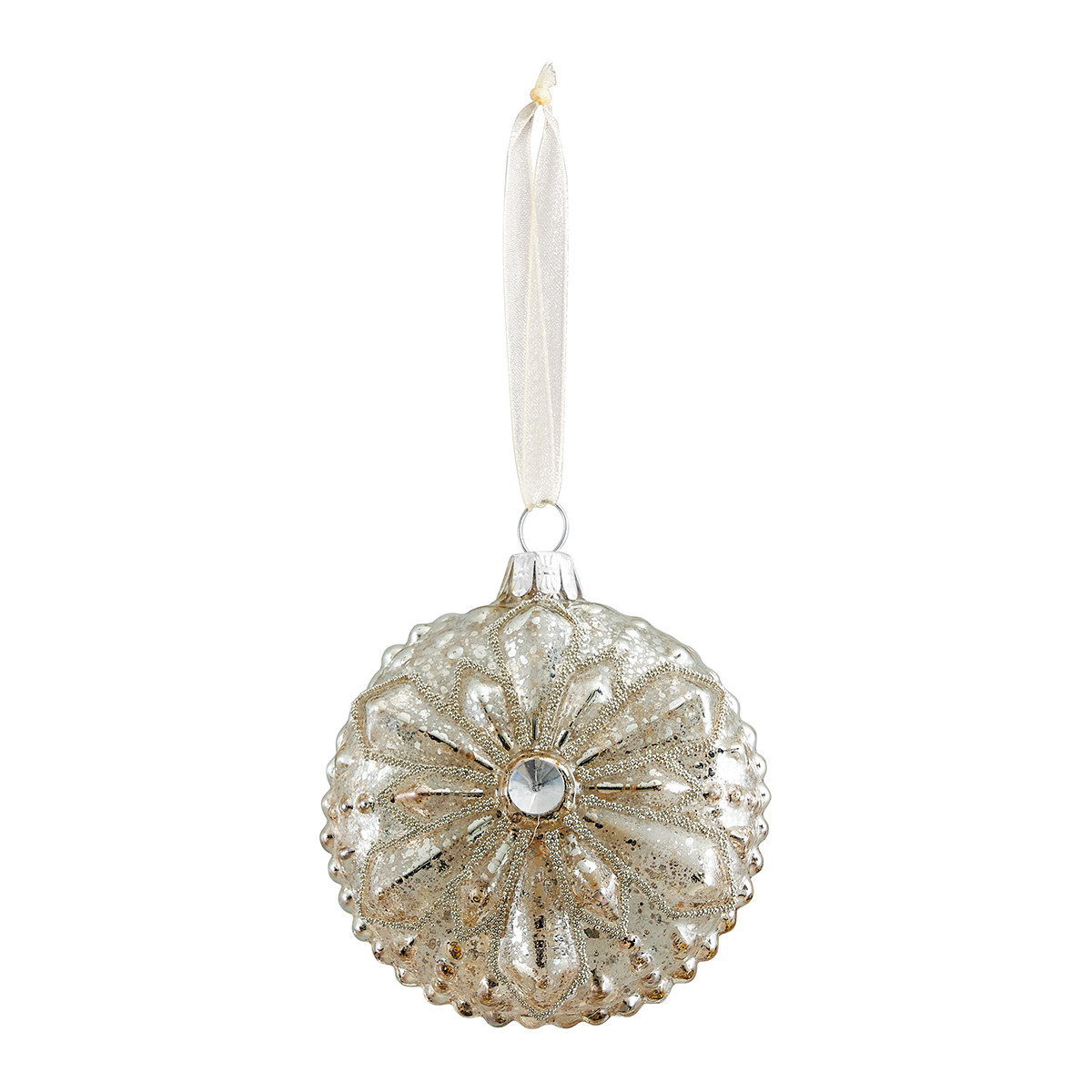 Adorno navideño flor cristal mercurizado – Modelo pequeño Navidad Mahilde M