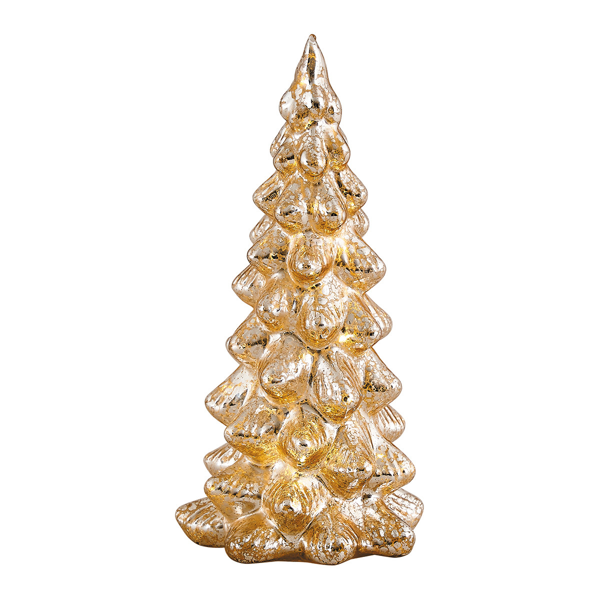 Abeto luminoso en cristal de mercurio dorado – Modelo pequeño Navidad Mathilde M