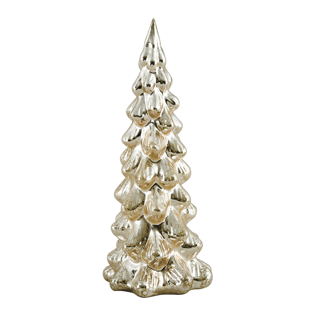 Abeto luminoso en cristal de mercurio dorado – Modelo pequeño Navidad Mathilde M